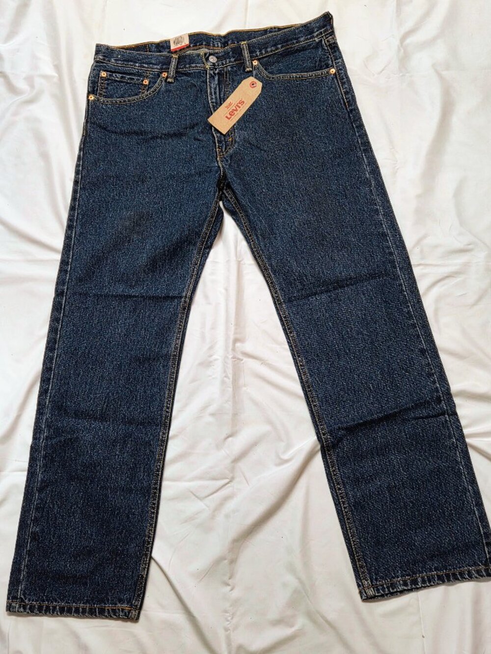 Levis 505 Dark Blue Denim Jeans 38" x 32" Regular Fit Straight Leg (40" x 32")